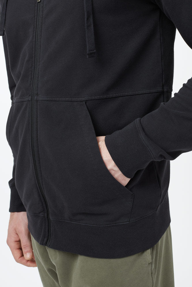 tentree black french terry zip hoodie mens hoodie with pockets