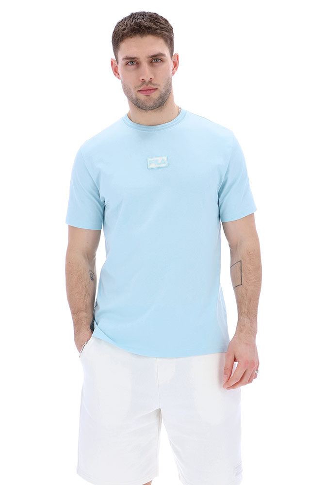 Essential Baby Blue Short sleeved DAX t-shirt with Fila Badge 