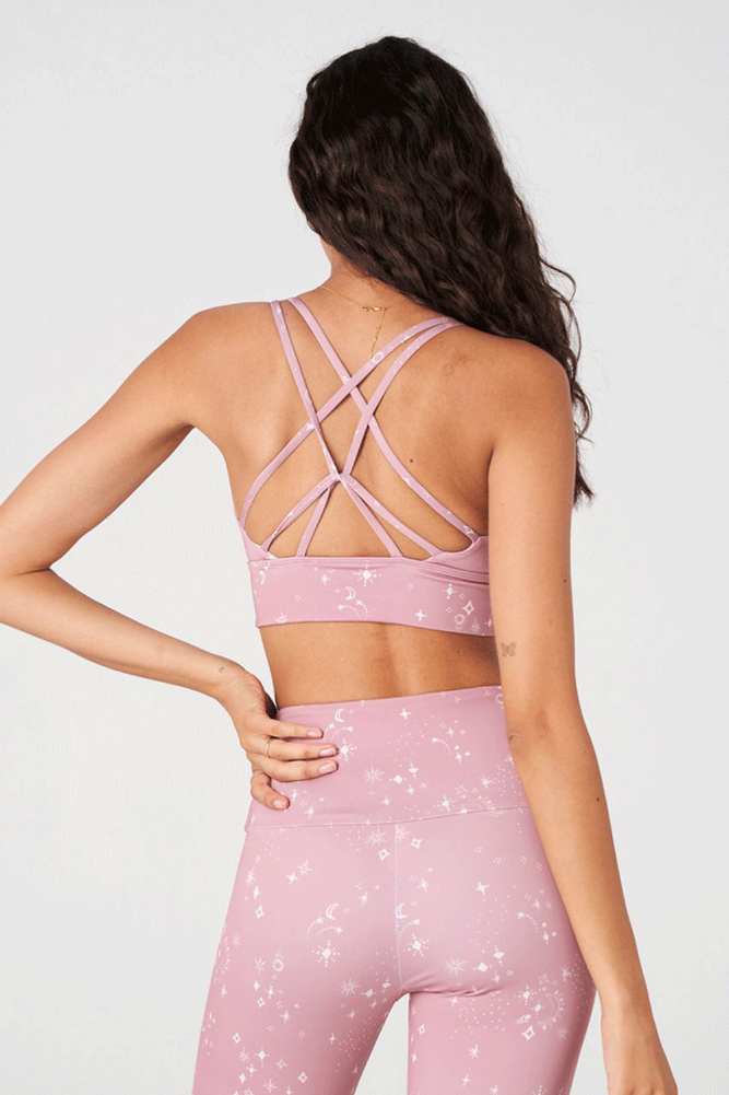 Onzie Moonstruck bra pink sports bra ethical sportswear