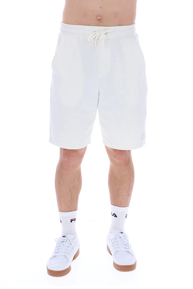 White Fila branded Patrick fleece shorts made from recycled cotton 