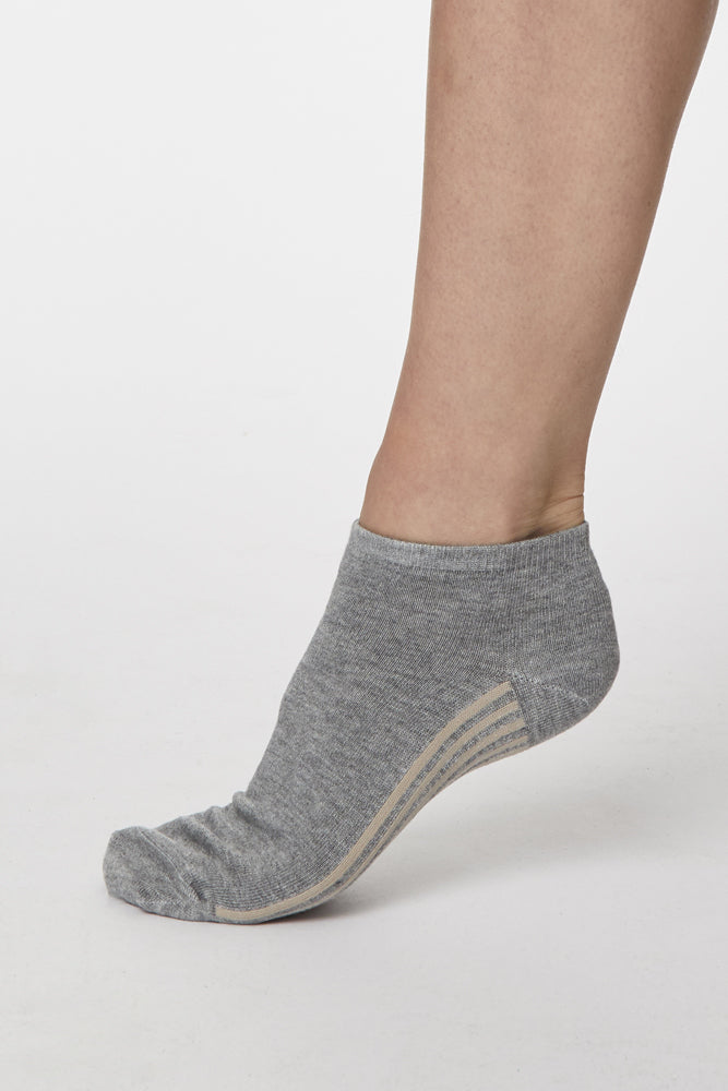 marl grey though essential bamboo trainer socks