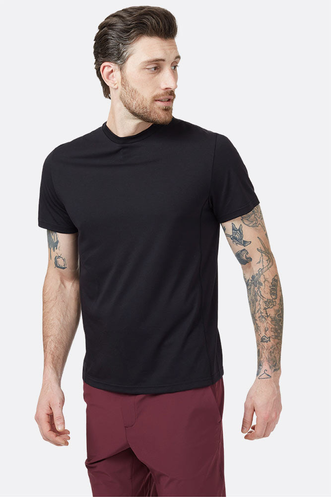 black in motion t shirt sweat wicking tentrees ethical activewear mens sports top