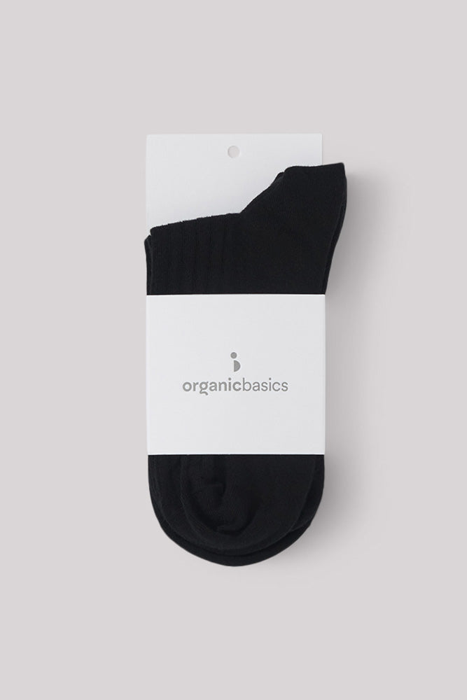 organic cotton rib sock 2 pack black organic basics