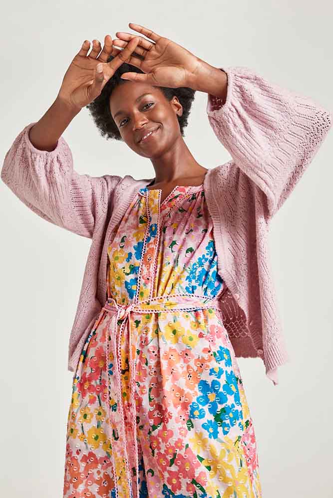 Light Weight Pink Cardigan made from Organic Cotton 