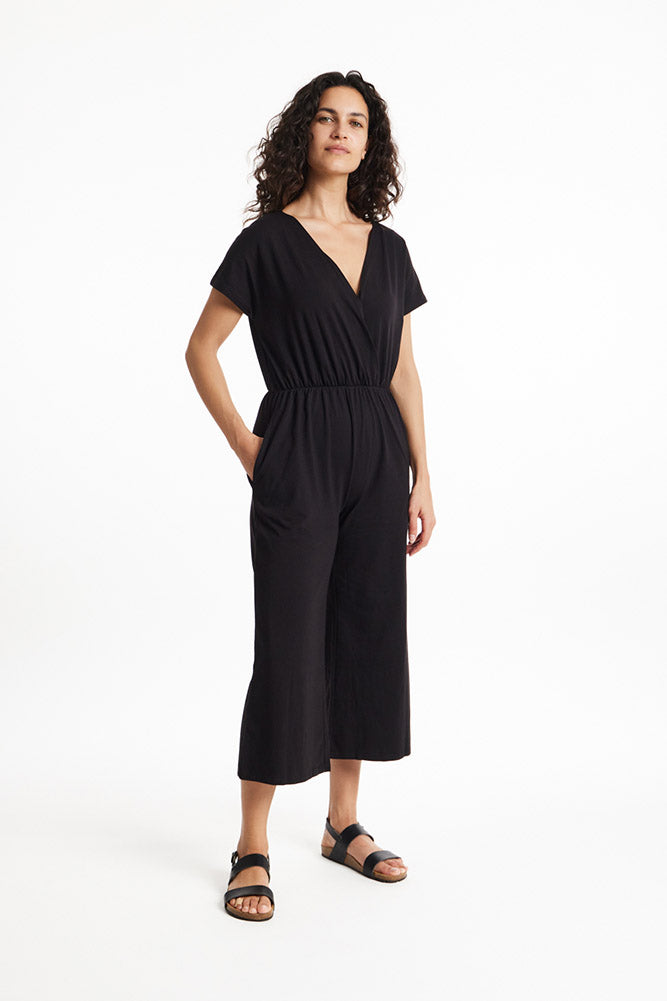 Short sleeve cotton jumpsuit clearance
