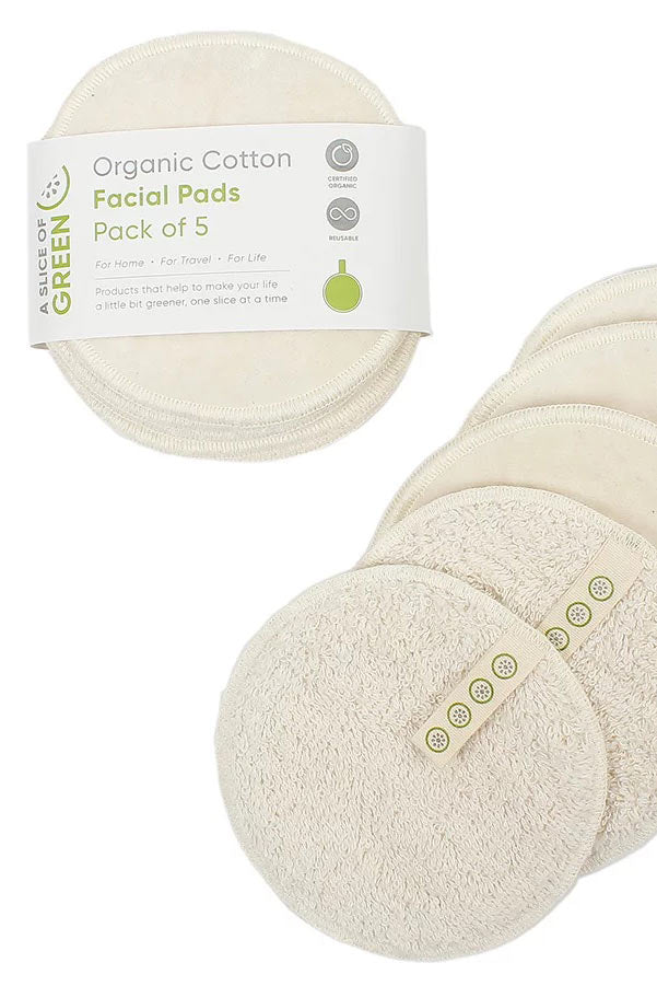 A Slice of green organic cotton facial pads pack of 5