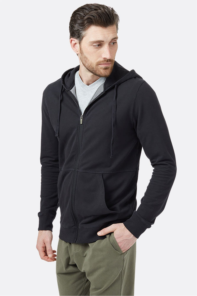 black french terry hoodie tentrees mens sustainable active wear