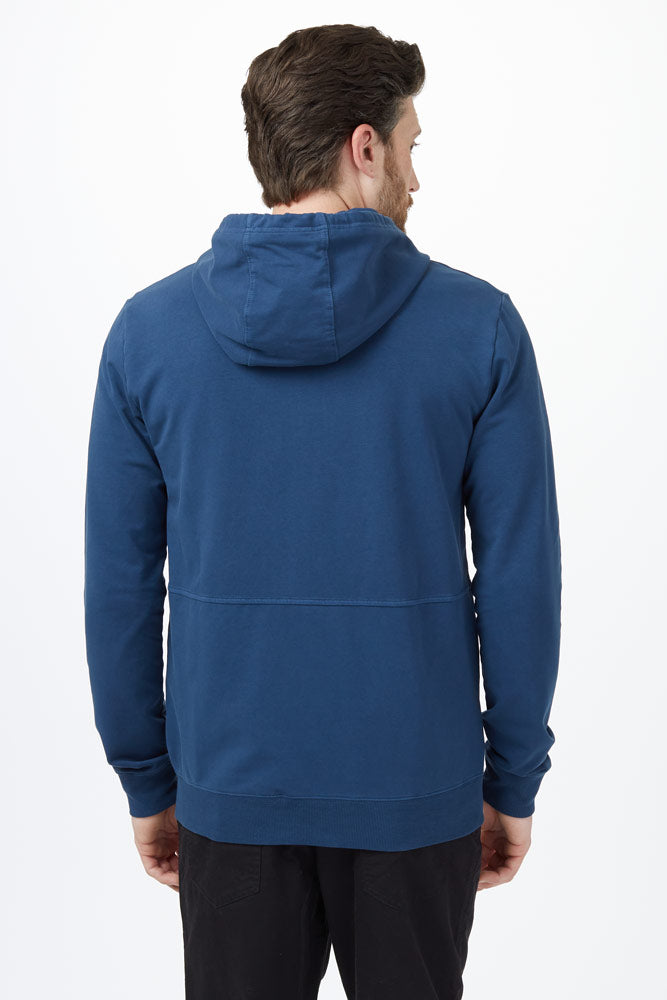 mens tentrees blue french terry zip hoodie hood gym hoodie