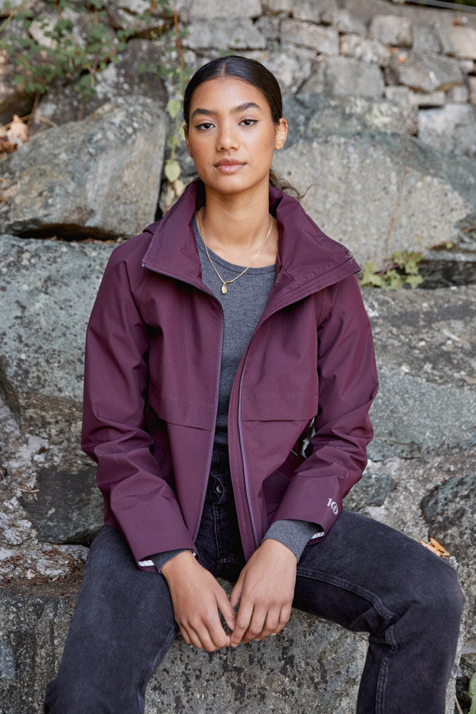 burgundy tentree nimbus rain jacket watreproof hood outdoor eco wear