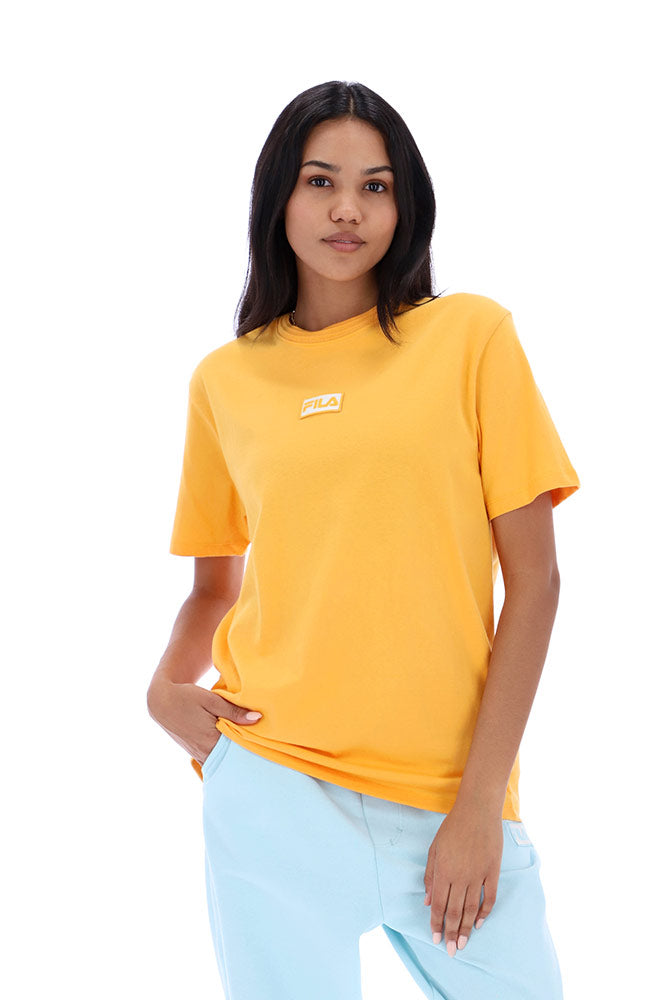 Fila womens or unisex gym top with short sleeves in orange