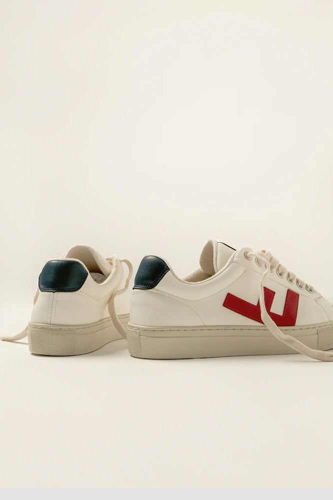 Red, white, Navy and Grey classic 70 trainer from Flamingolife