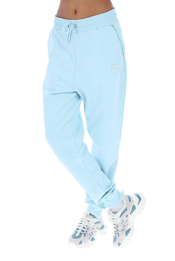 Fila Elasticated waisted and cuffed ankle Griffin sweatpants in light blue