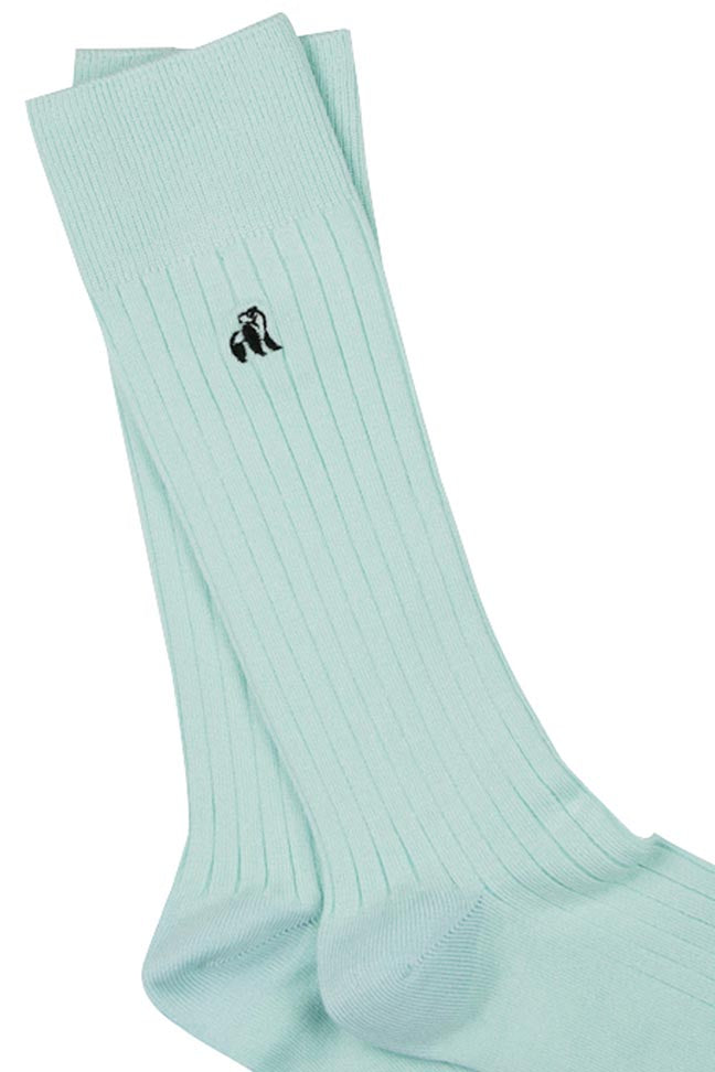 Swole Panda Turquoise Mint Green Sustainable Bamboo Socks with  little Panda Embroirdery UK