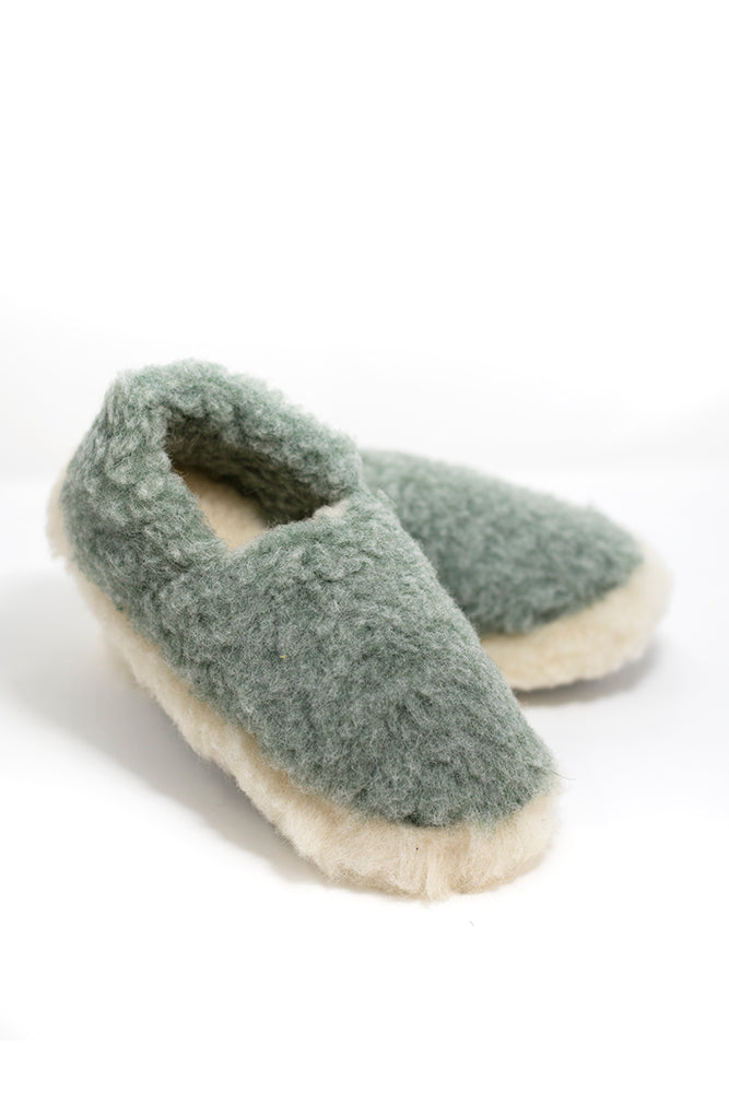Green sheep slippers