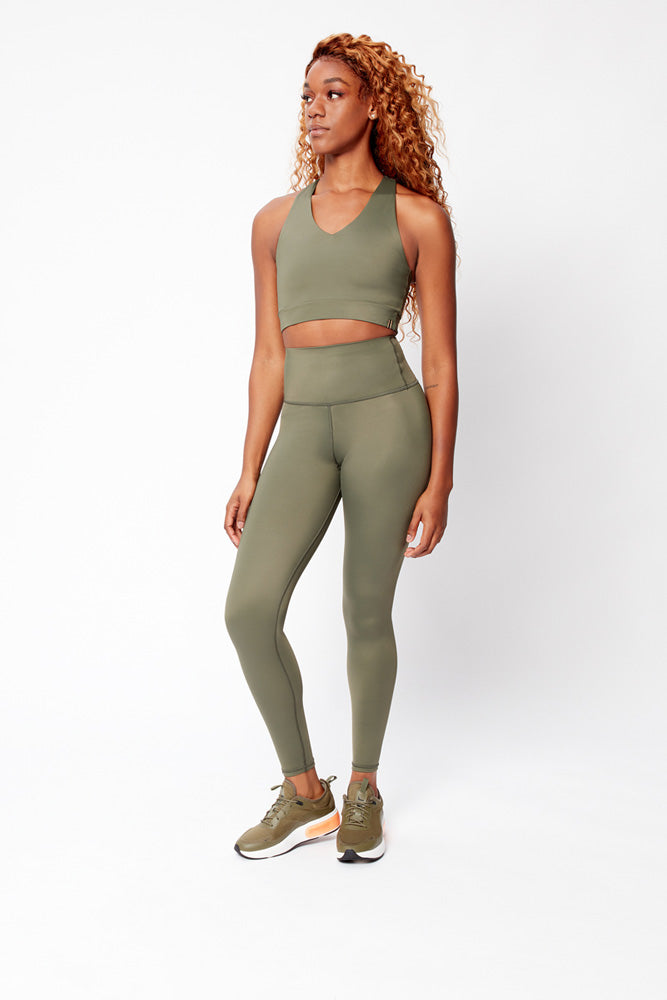 Khaki green Contur womens stretchy Smooth Move leggings