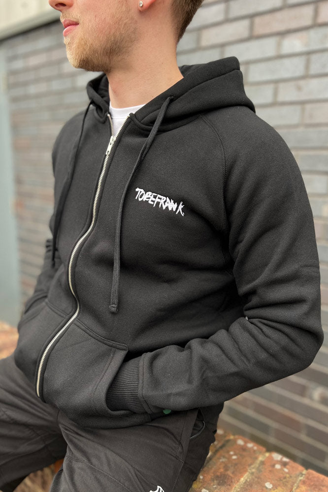 Tobefrank Jo full zip hoodie made from recycled materials  black with hood