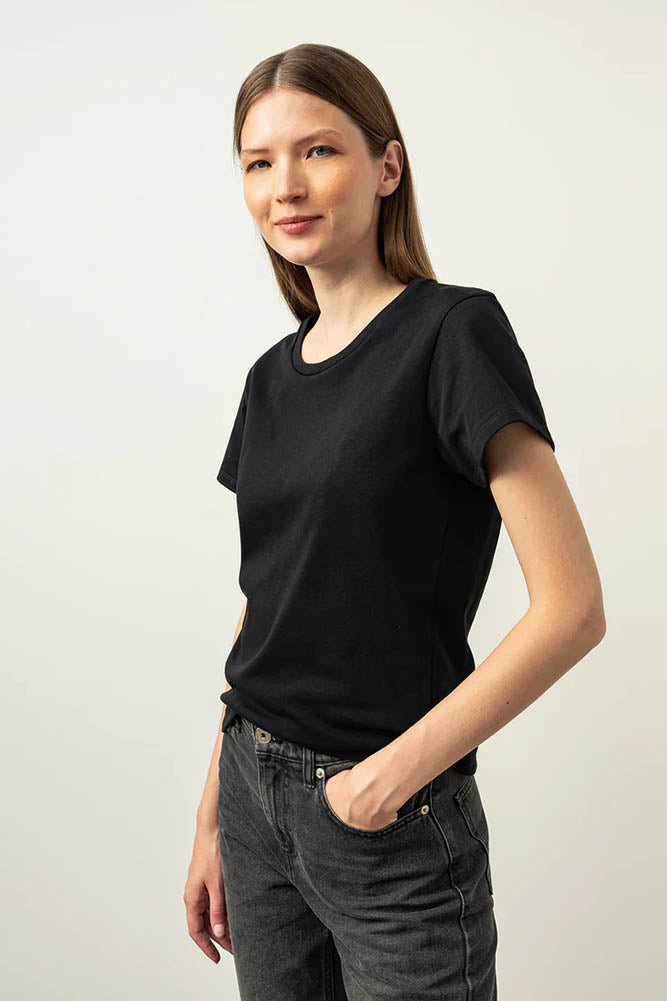 Classic Black Crew tshirt made from organic cotton 