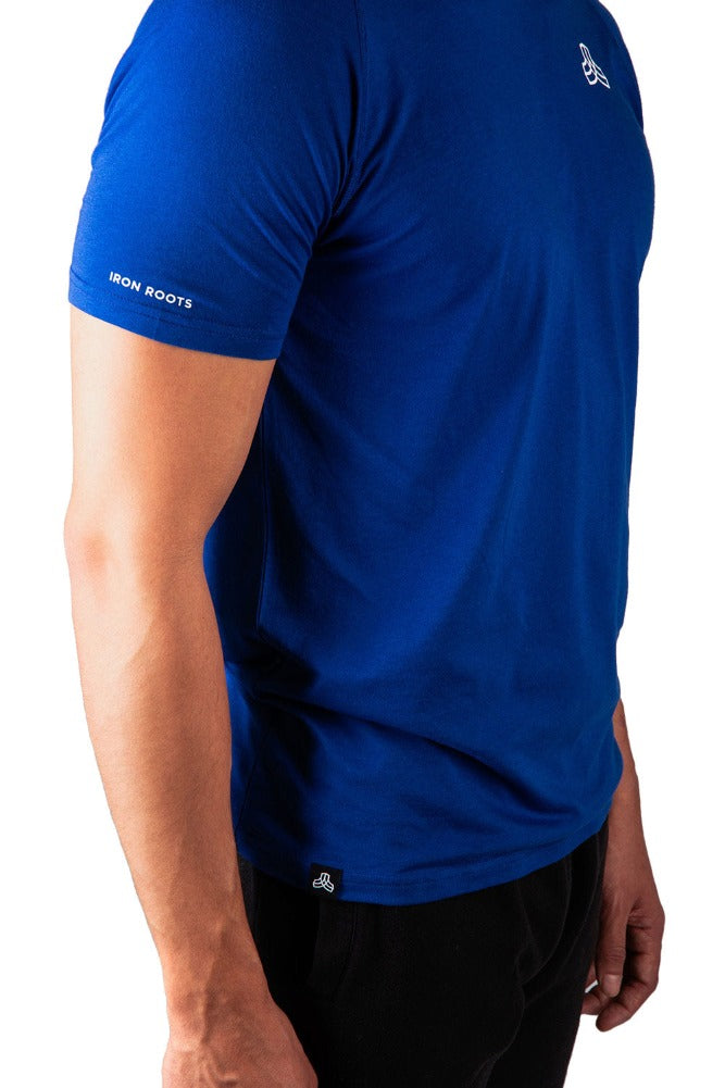 Mens blue Beechwood Performance Tee Iron Roots leisurewear