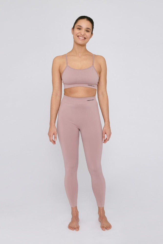 organic basics pink seamless active leggings
