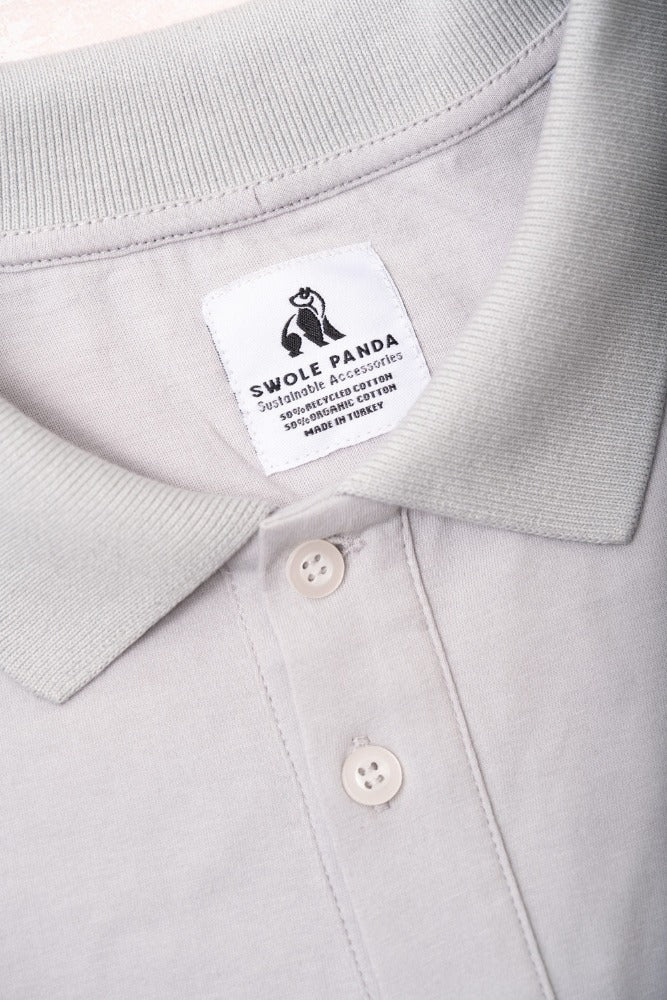 Grey Swole Panda Refibra Polo Shirt eco clothes