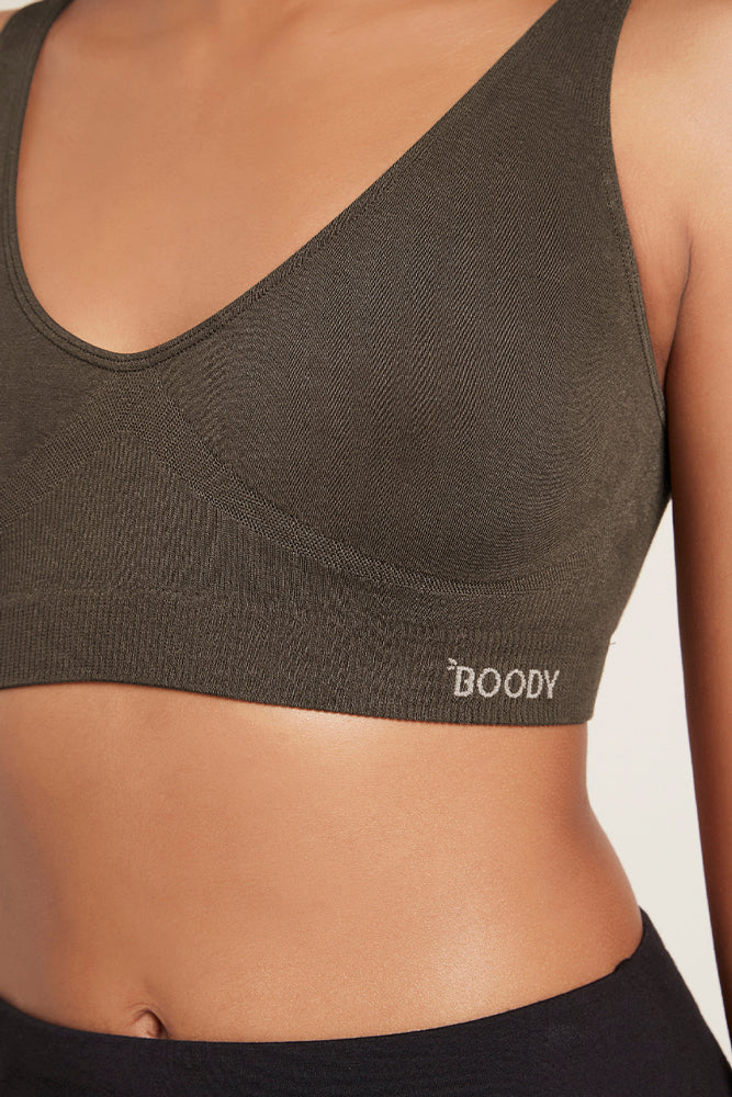 Boody Womens Shaper Crop Bra XL Light Grey Marl 1ea