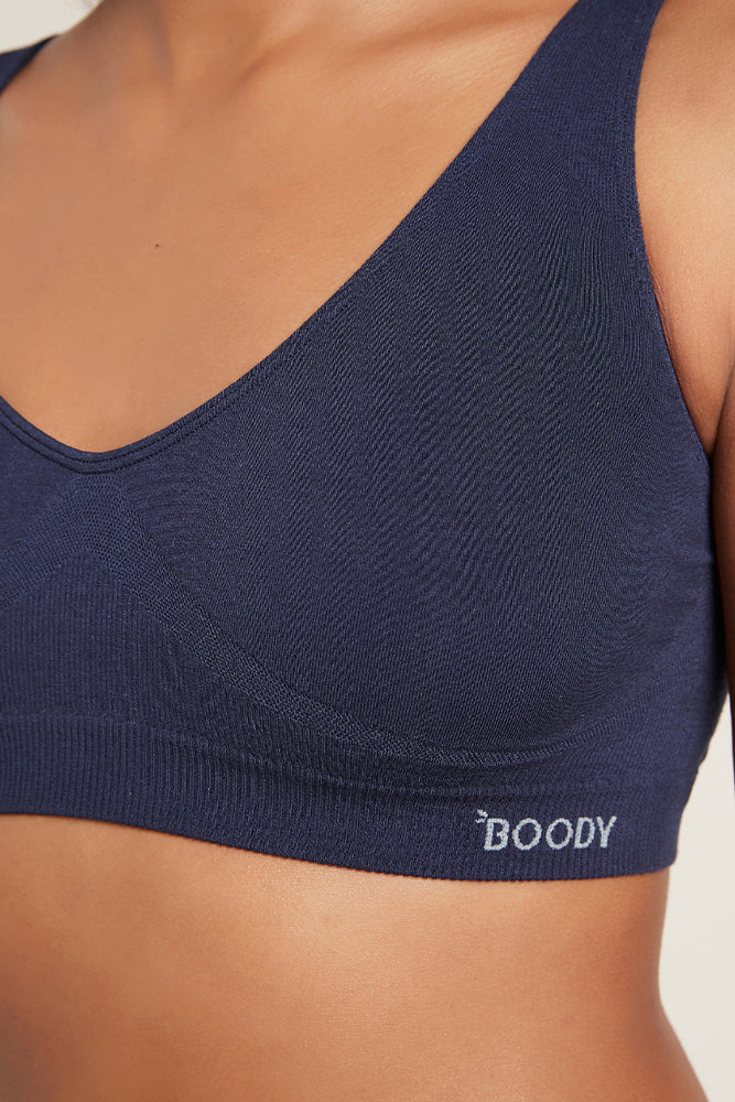 Boody practical wireless navy blue shaper bra 