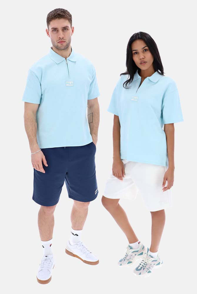Unisex blue Fila stew 1/4 zip polo shirt great for golf