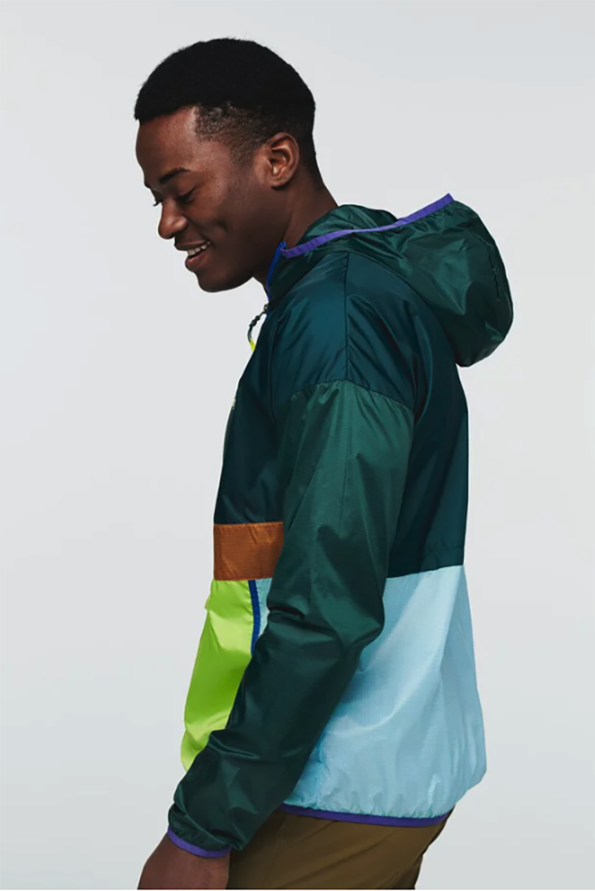 Green mens windbreaker side 