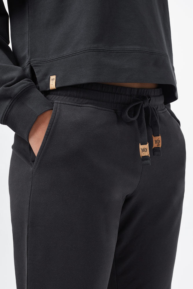 womens black tentree french terry fulton jogging bottoms 