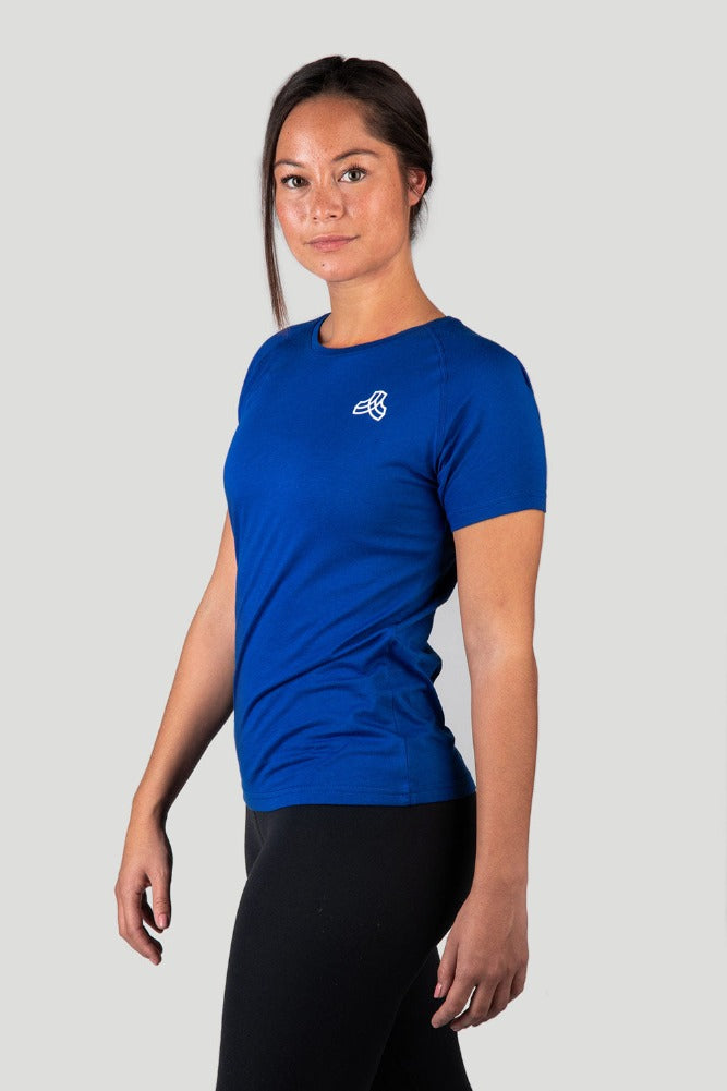 Performance T Iron Roots blue sports top gym t shirt eco friendly