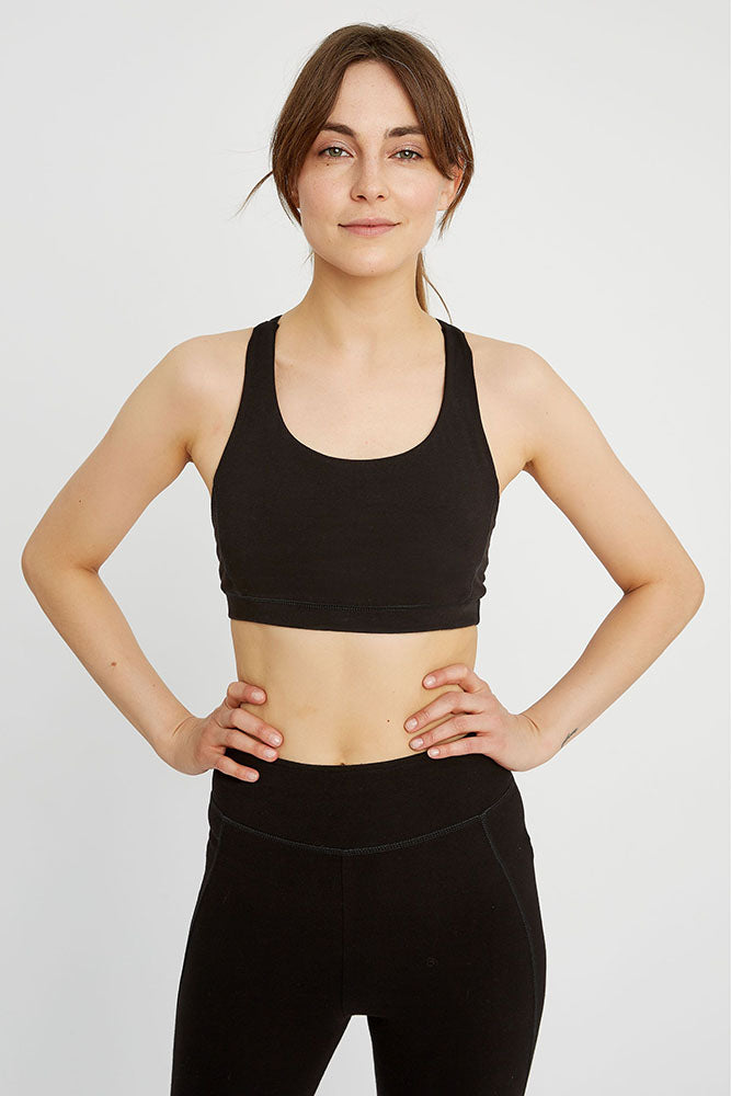 Yoga crop top from People tree in black 