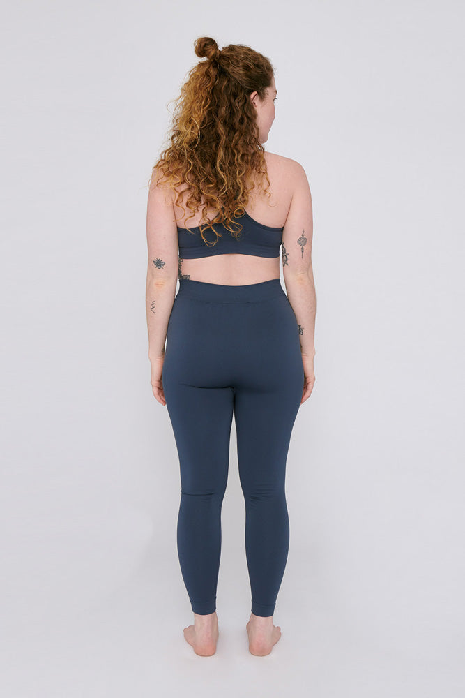 yoga pants seamless active leggings blue organic basics