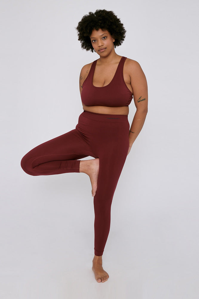 burgundy sports leggings seamless active leggings organic basics