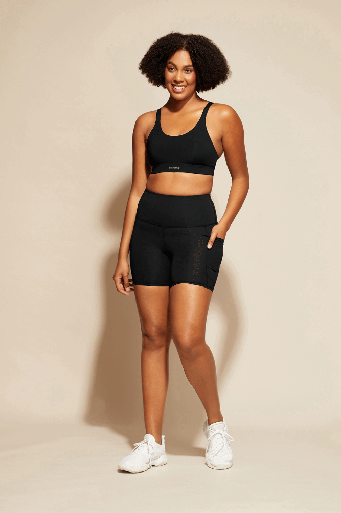 DK Active black Essential Cycling Shorts with pockets and a supportive high waist