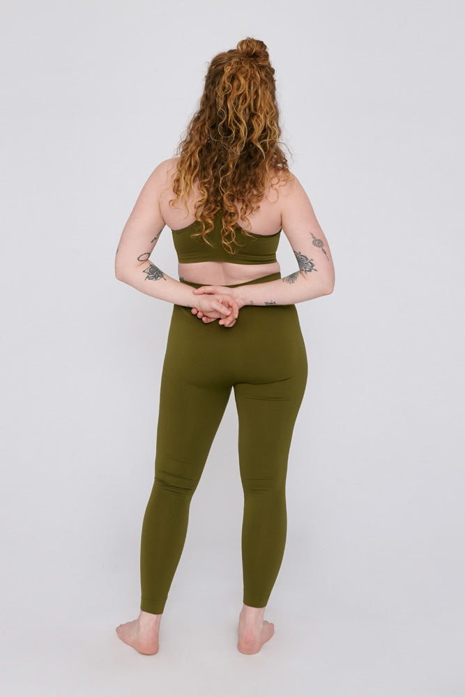 organic basics green seamless active leggings
