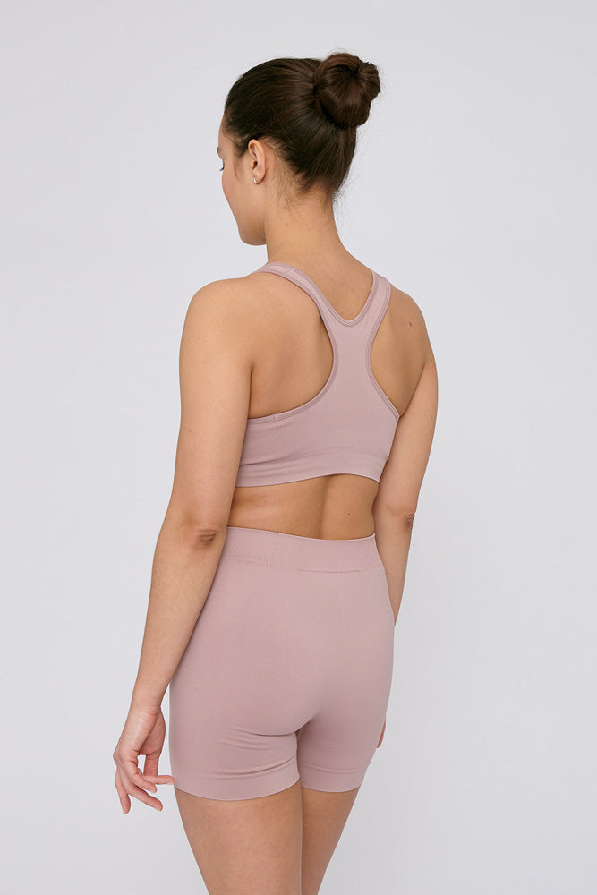 seamless active yoga shorts pink organic basics