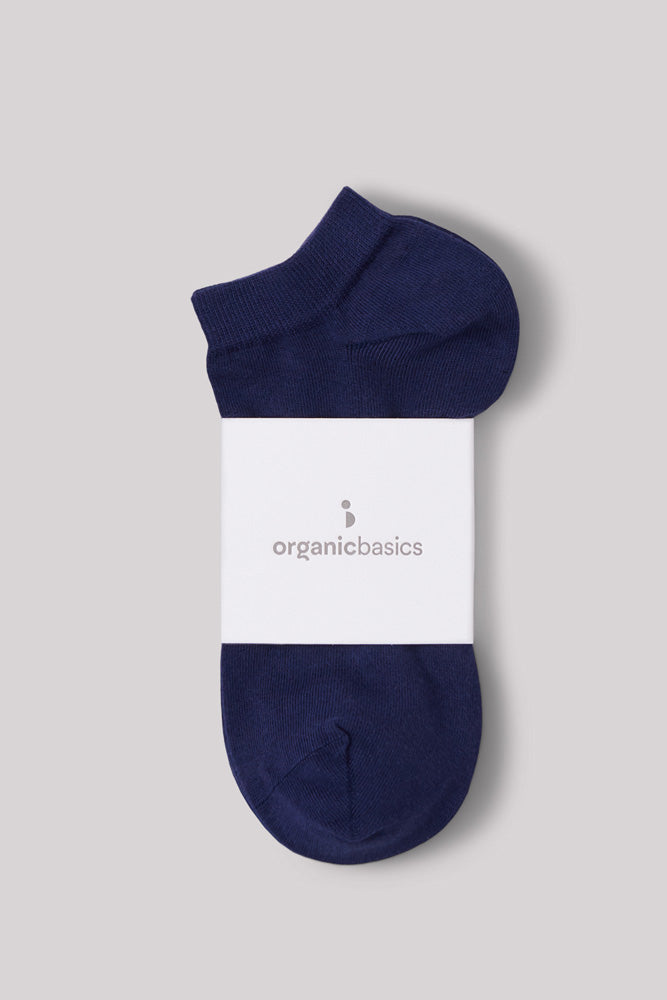 organic cotton ankle socks 2 pack organic basics blue
