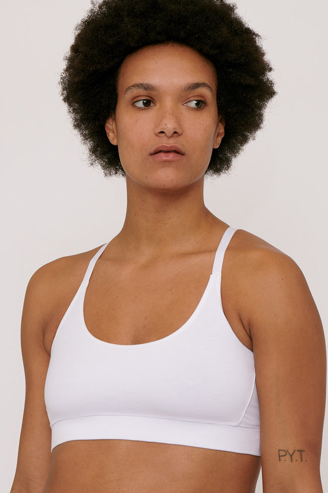 white organic basics organic cotton basic bra