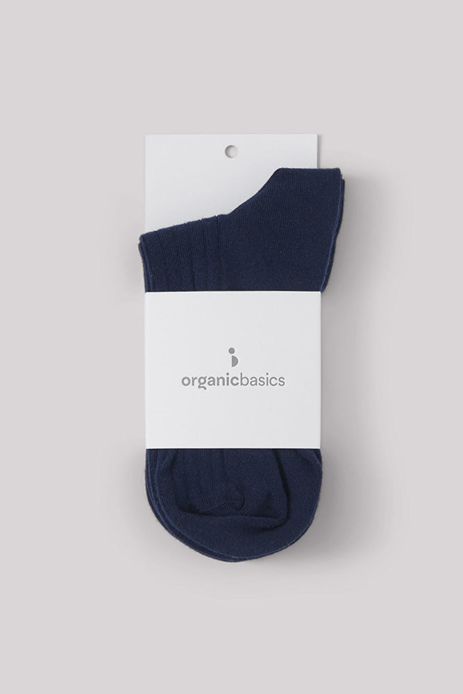 organic cotton rib socks 2 pack organic basics navy blue